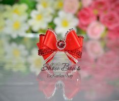 1179 Vintage Bows red with  Zircon